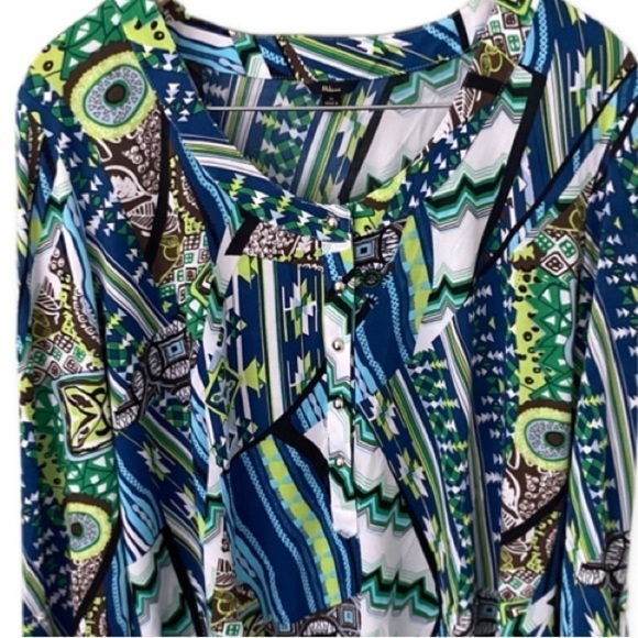 Milano Abstract Print Blouse Top Size XL - Picture 4 of 8